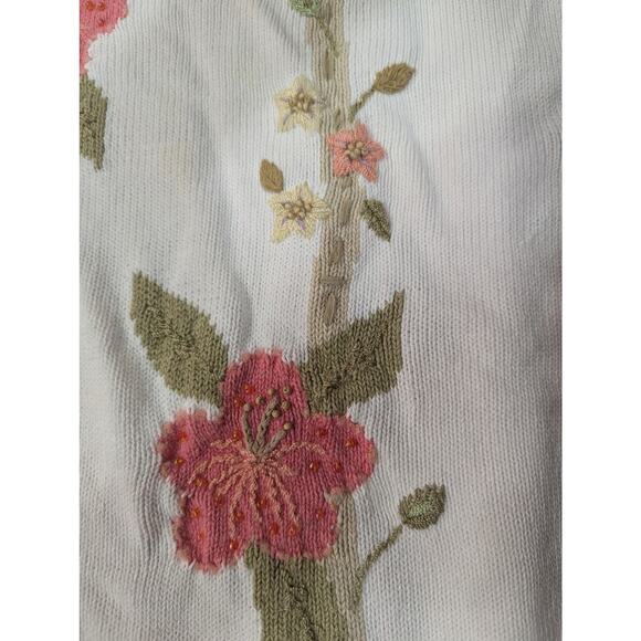 Pretty Vintage women's short sleeve knit sweater w/flowers by Alfred Dunner, 2X - Picture 8 of 9